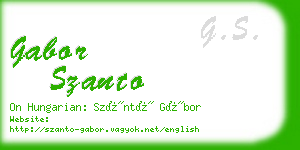 gabor szanto business card